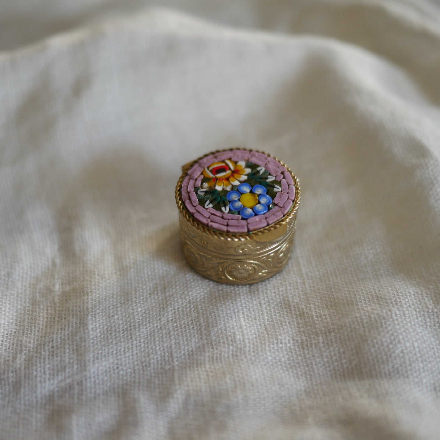 139 Vintage 義大利微型馬賽克古董小盒