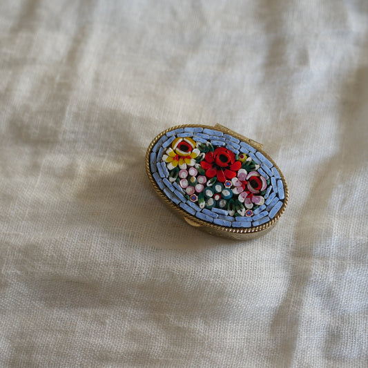 141 Vintage義大利微型馬賽克古董小盒