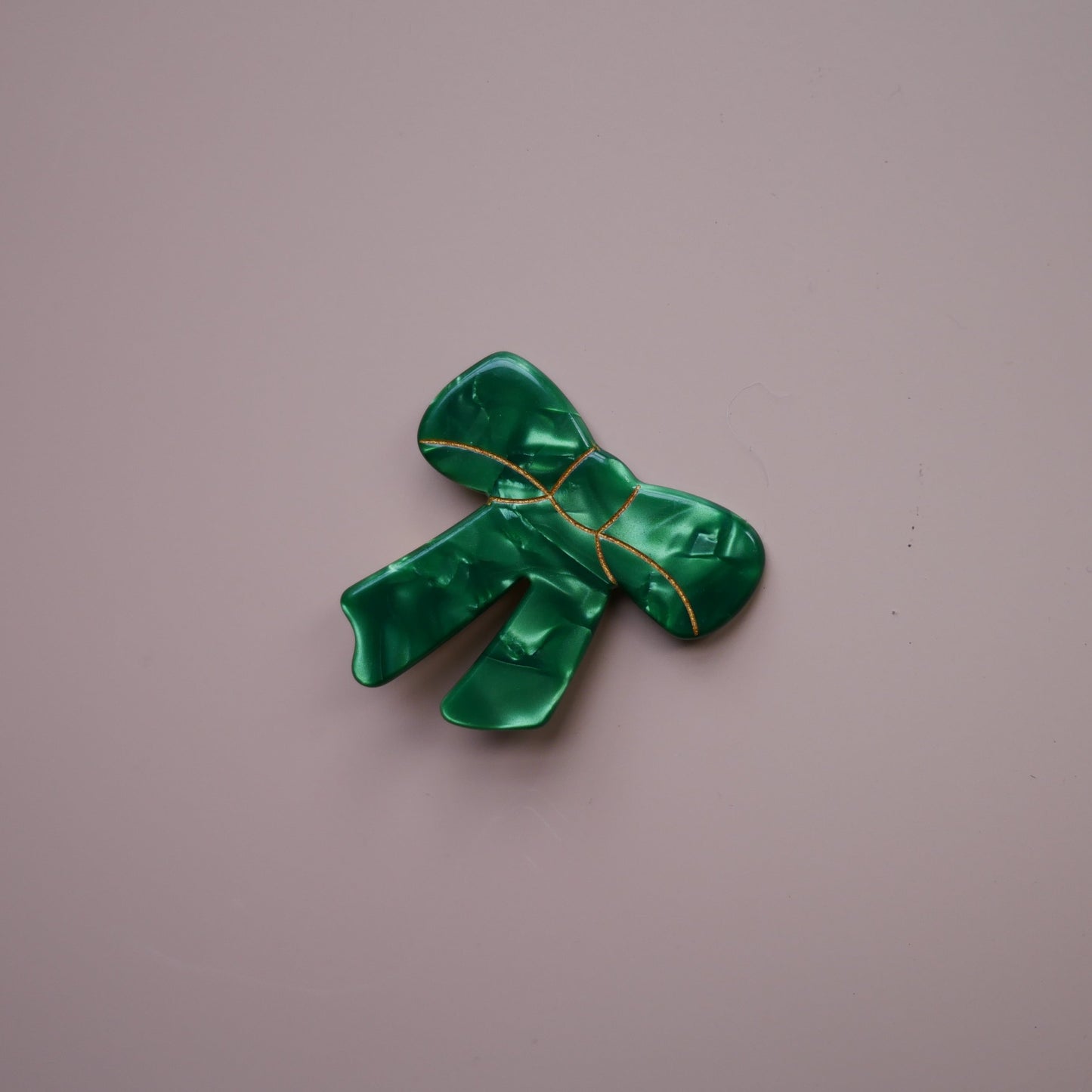 法國Coucou Suzette 綠蝴蝶結髮夾 Green Ribbon Hair Clip