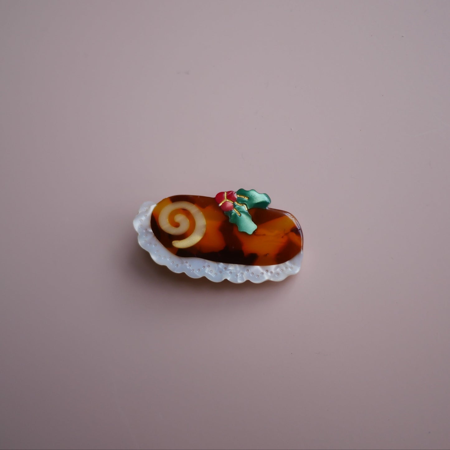 法國Coucou Suzette 聖誕樹幹蛋糕髮夾 Bûche de Noël Hair Clip