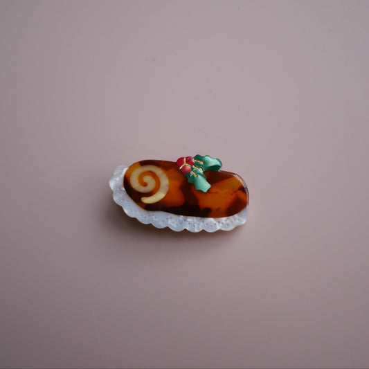 法國Coucou Suzette 聖誕樹幹蛋糕髮夾 Bûche de Noël Hair Clip