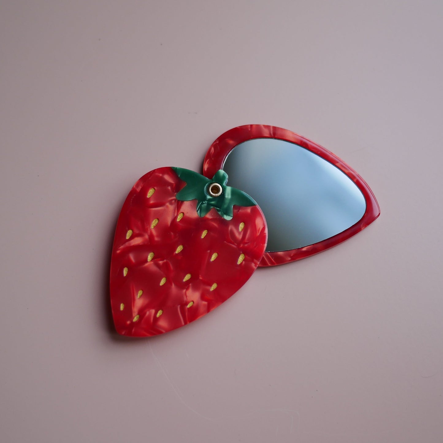 法國Coucou Suzette草莓造型隨身鏡 Strawberry Mirror