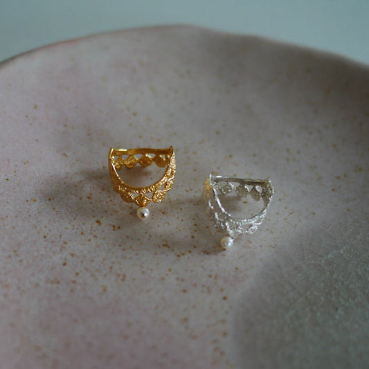 Lace Dot 003迷你珍珠蕾絲戒指