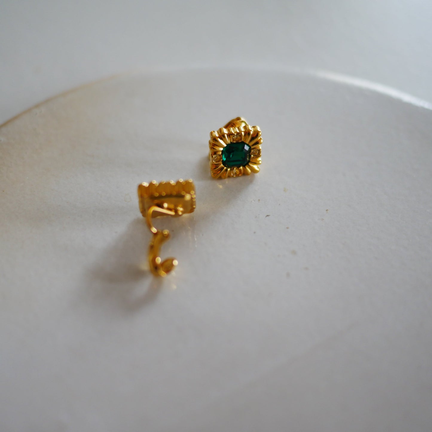 174 Vintage古董夾式耳環