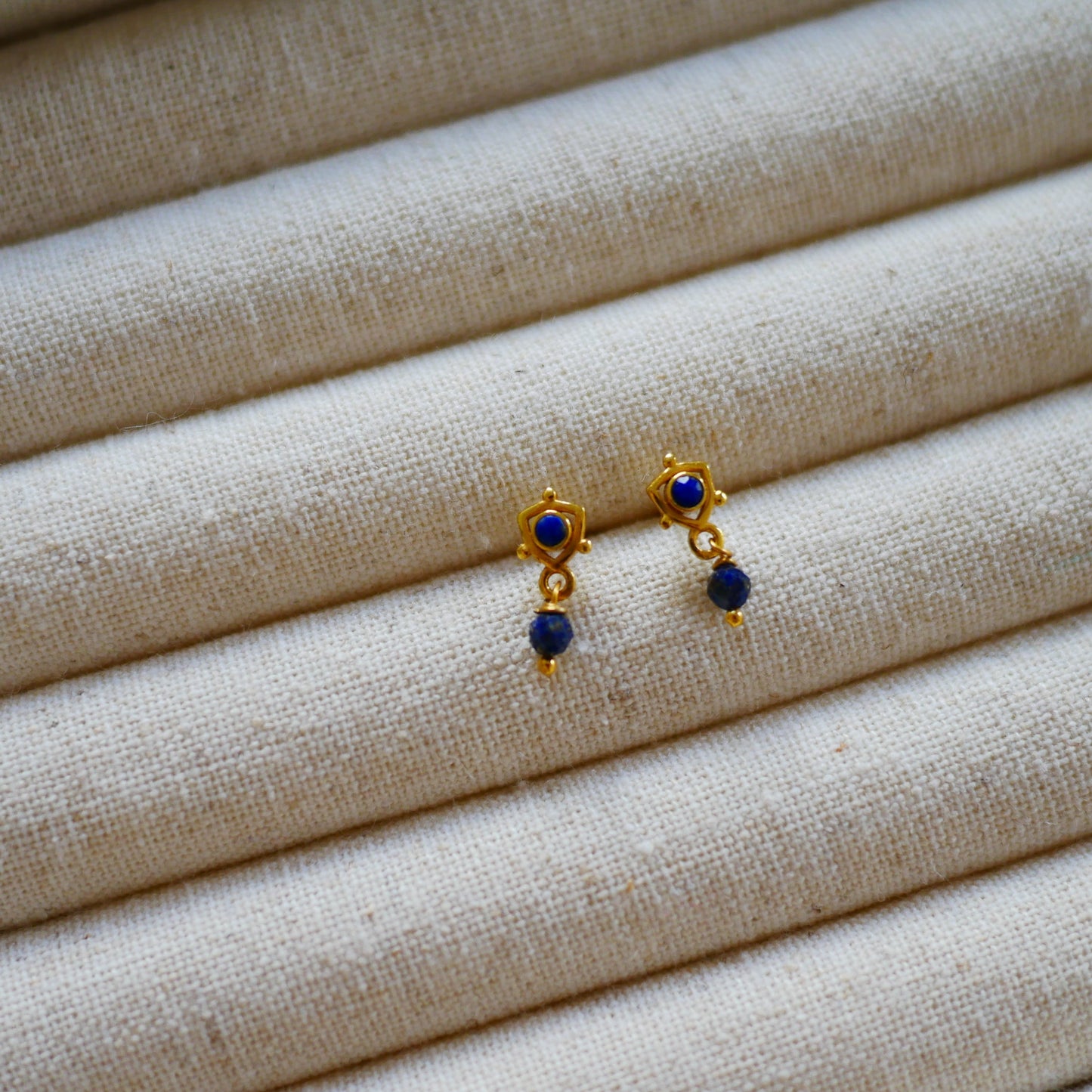 Flea Lapis Lazuli Mini Dangling Earrings