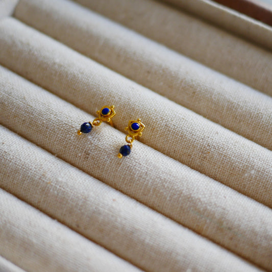 Flea Lapis Lazuli Mini Dangling Earrings