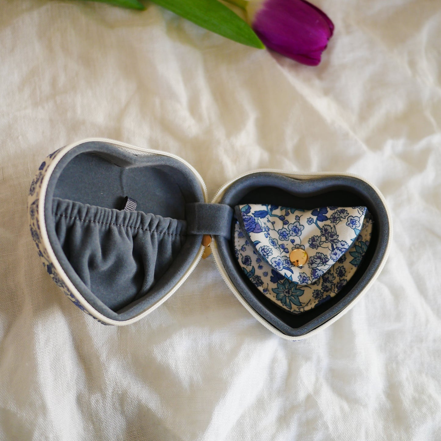 Serruria英國Liberty花布心形首飾盒