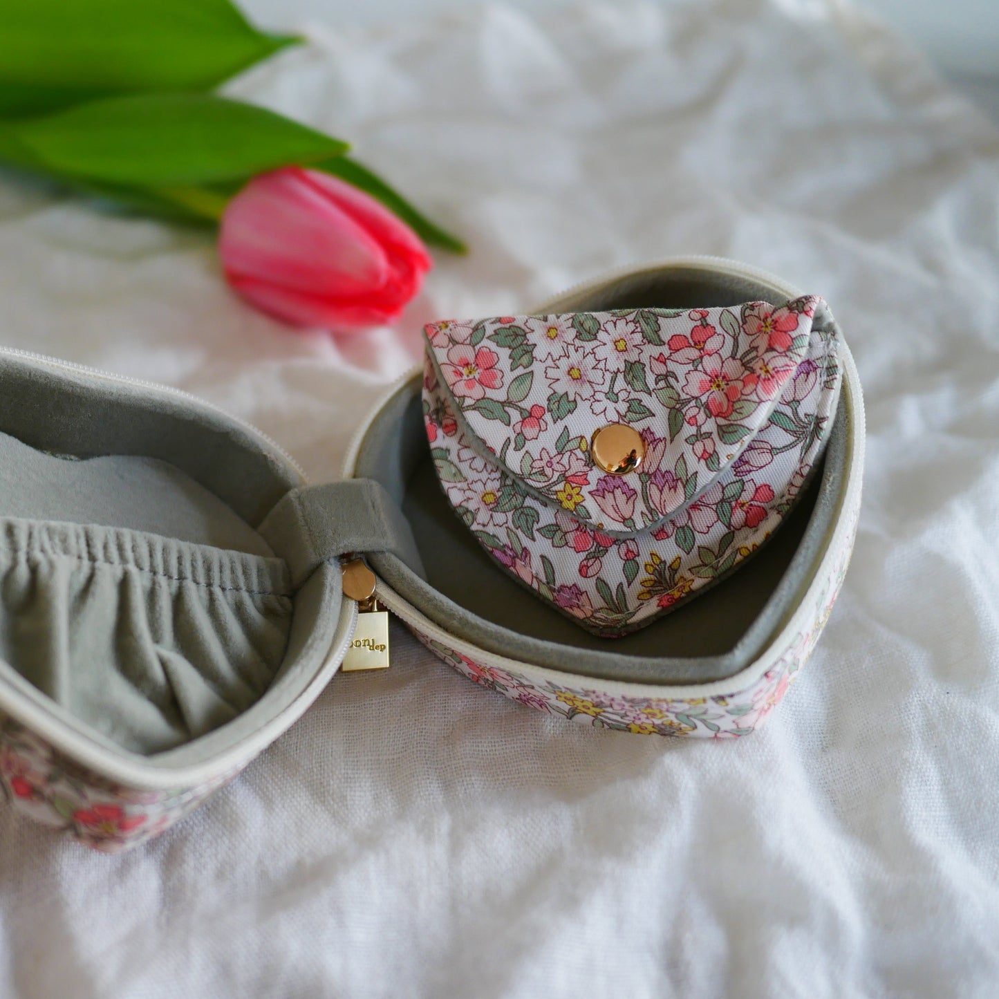 Nazanin英國Liberty花布心形首飾盒