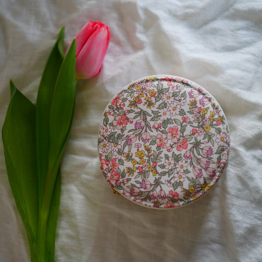 Nazanin British Liberty Floral Fabric Round Jewelry Box