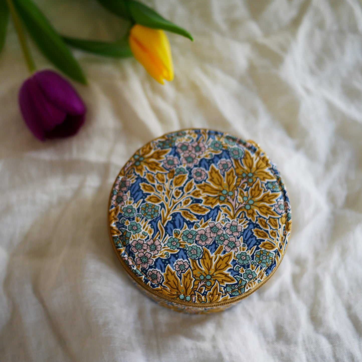 Aubrey Forest英國Liberty花布圓形首飾盒