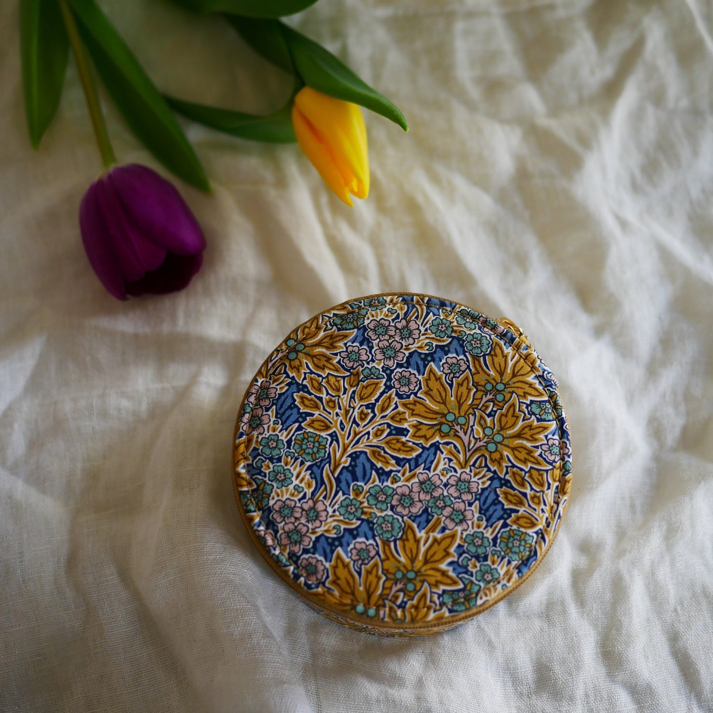 Aubrey Forest英國Liberty花布圓形首飾盒