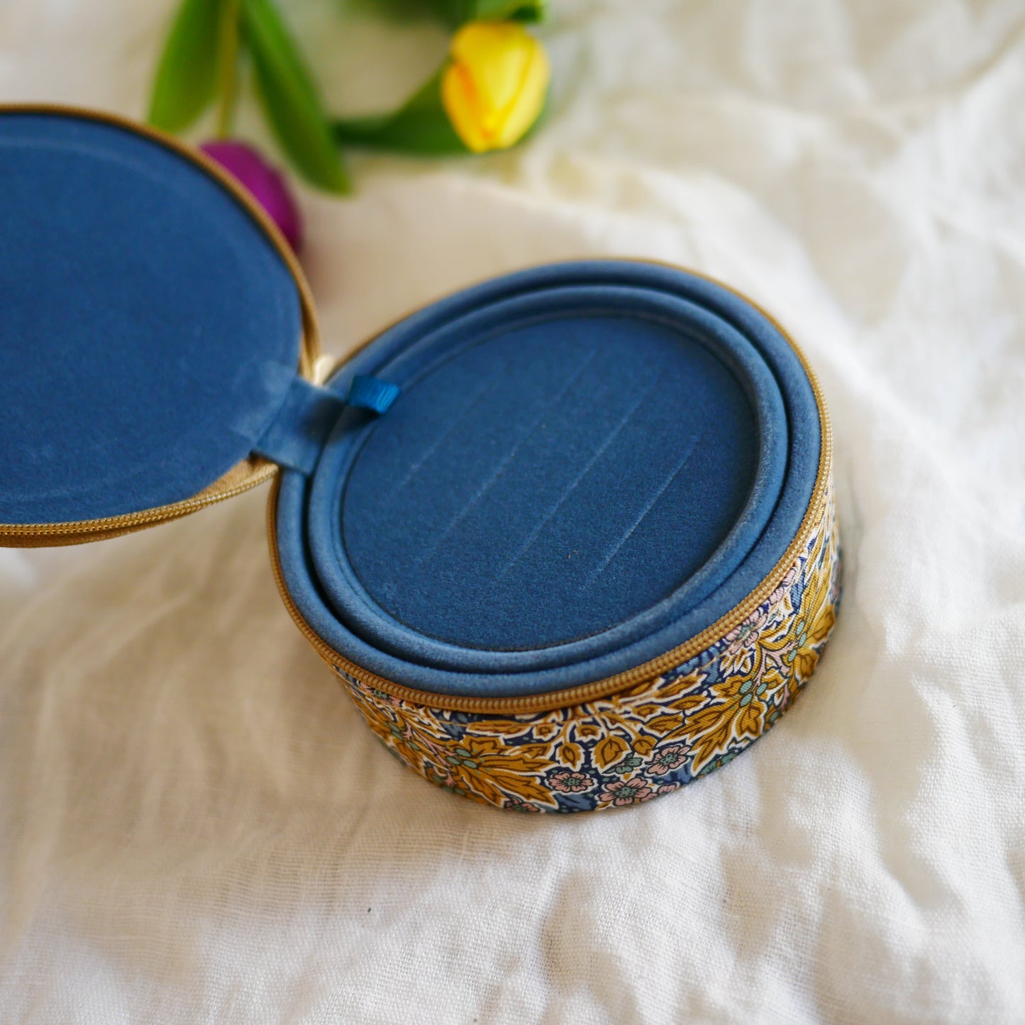 Aubrey Forest英國Liberty花布圓形首飾盒