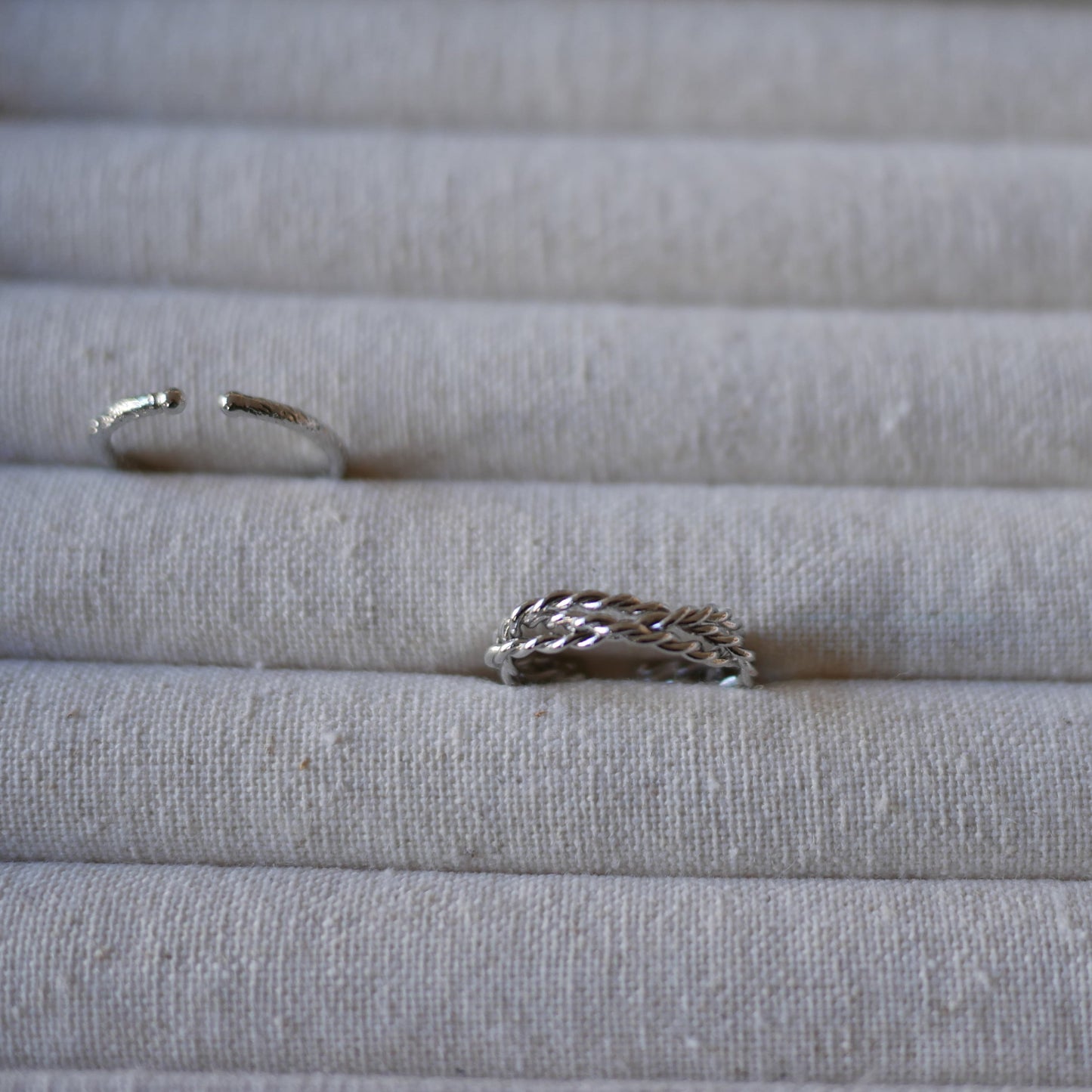 Ila Palladium engraved line ring