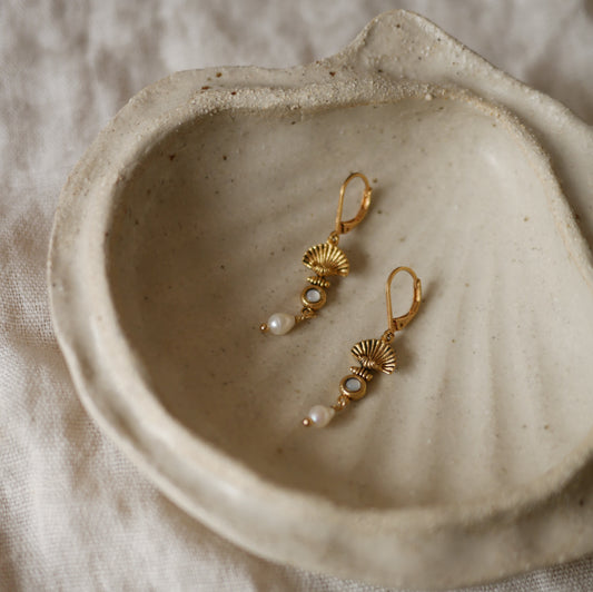 Lorelei海風珍珠環形耳環