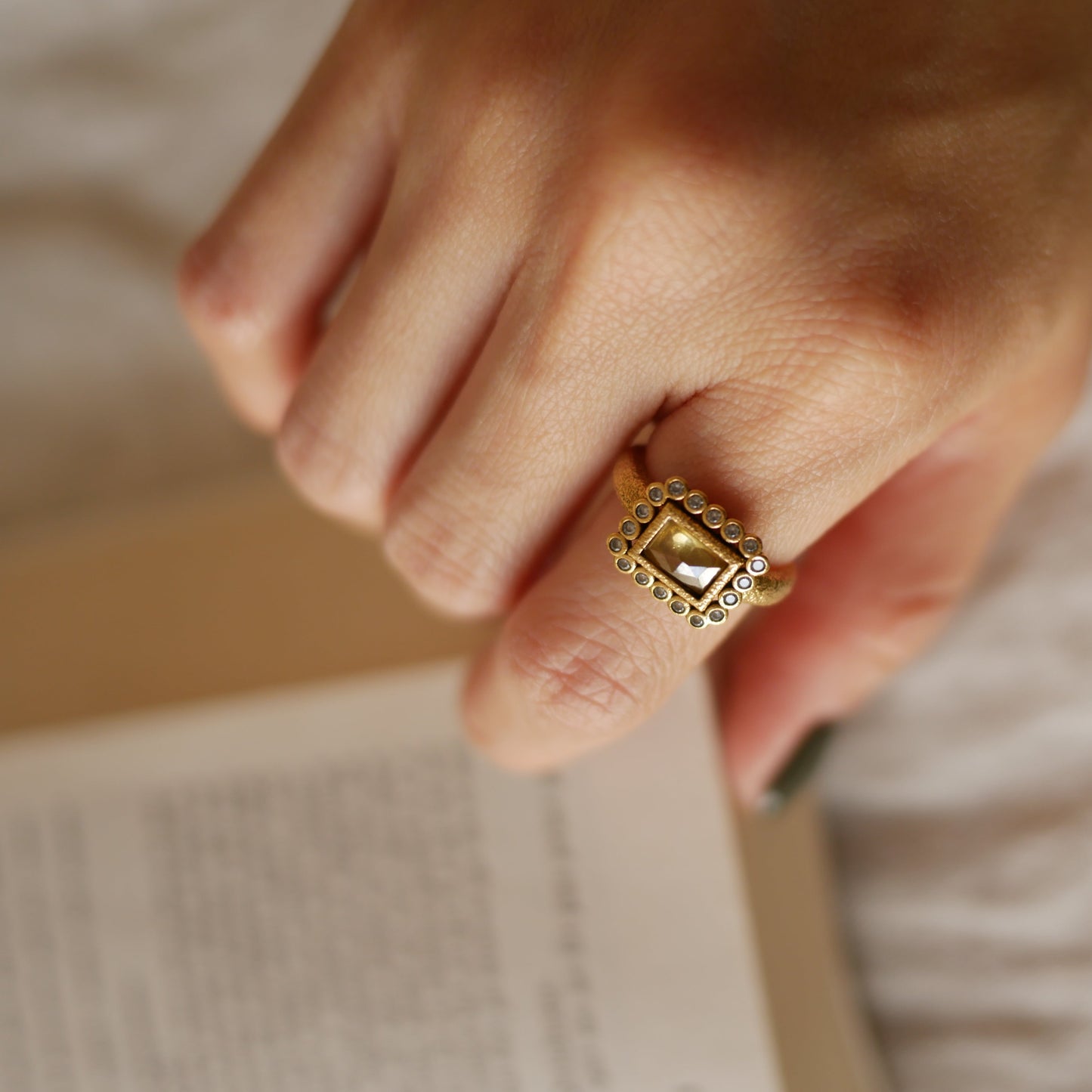 (預購款)Sonia Stone方形半寶石戒指