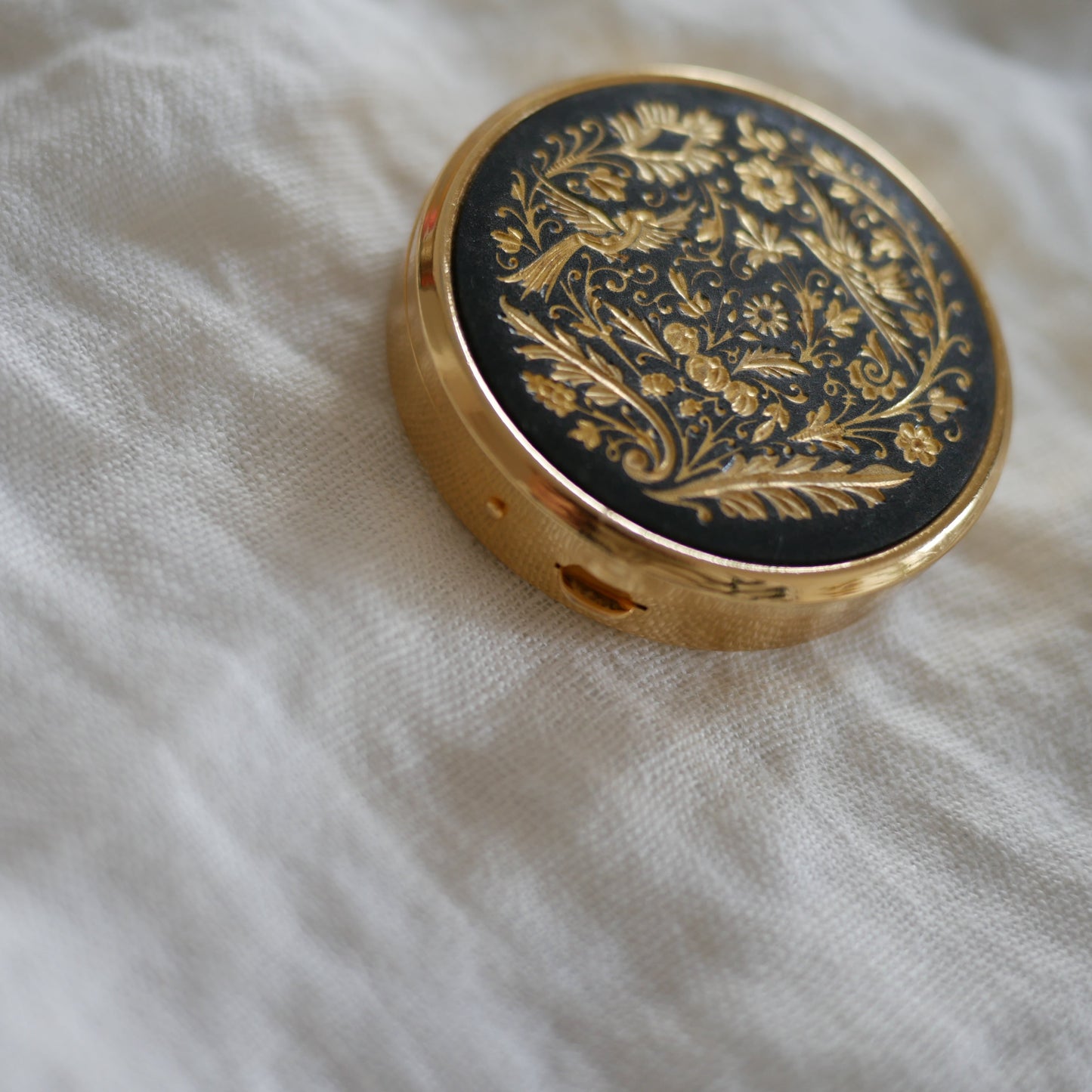 195 Vintage大馬士革真金鑲嵌古董小盒
