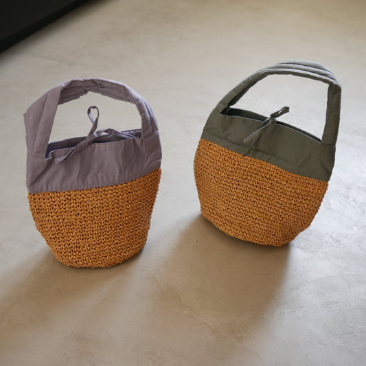 Linen Crochet亞麻草編手提袋// ENA KUAM