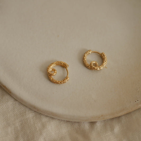 Mira錘紋扭圈環形耳環